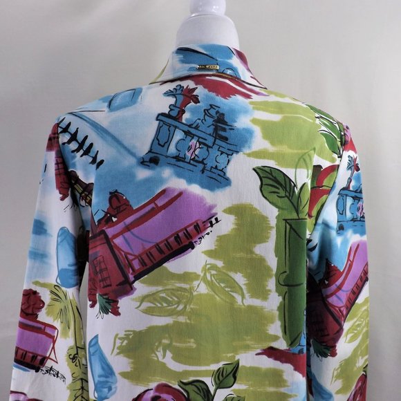 NEW * St John Sport By Marie Gray Colorful Zip Up w Pockets Jacket Windbreaker M - Picture 11 of 16